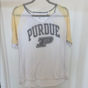 Purdue Women's Short Sleeve Tee - Yellow and White